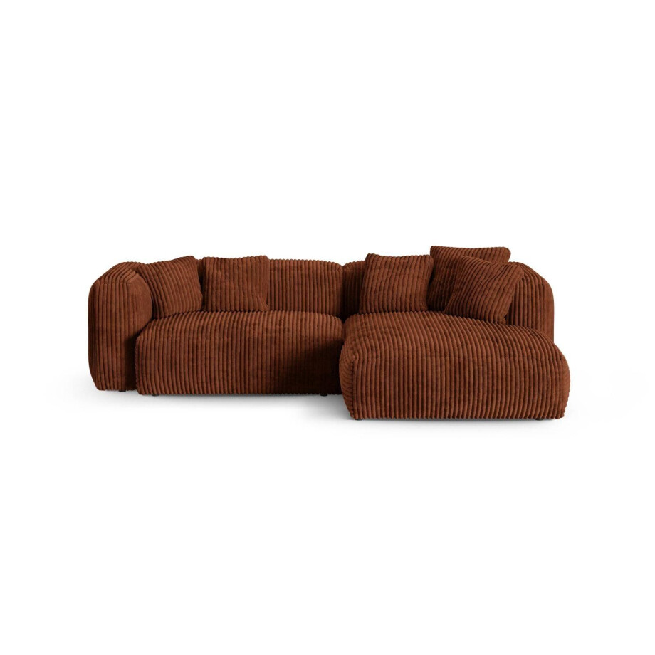 Modulaire hoekbank Martina rechts ribstof | Micadoni Home afbeelding 1