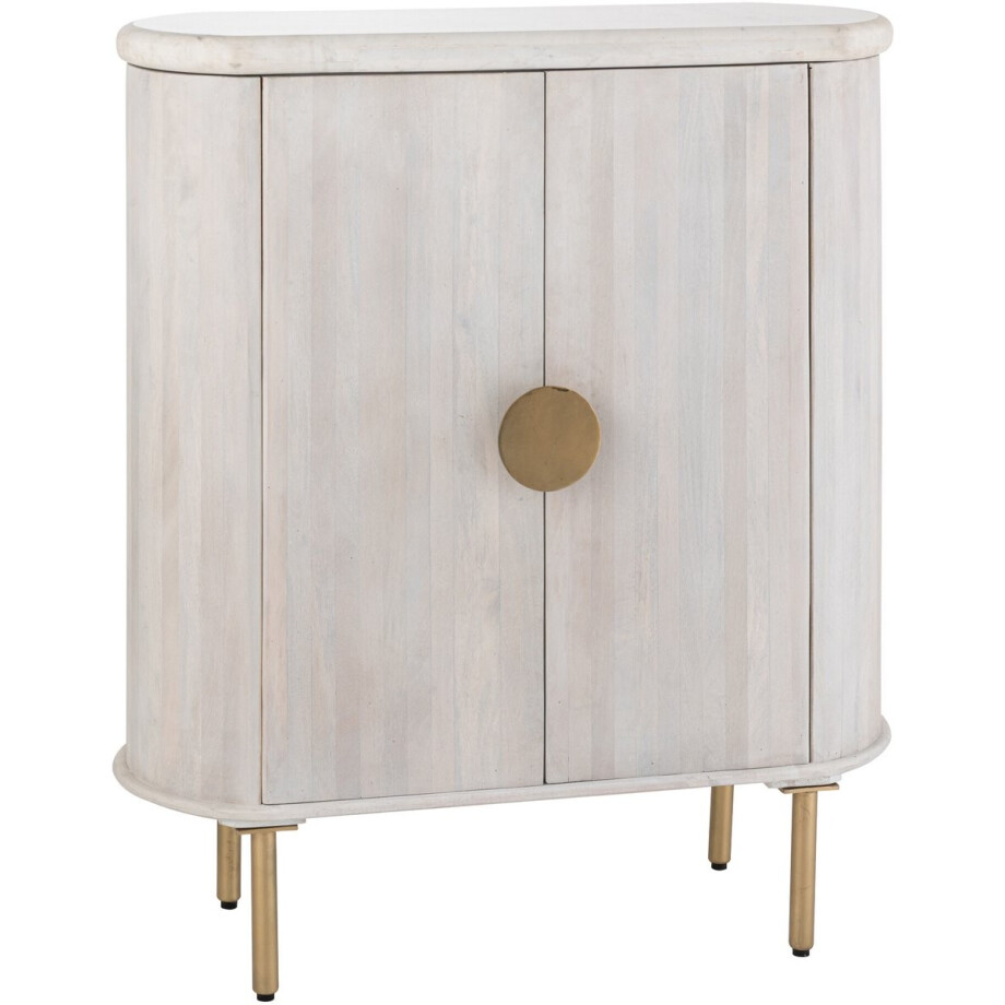 J-Line kast Marbel Bovenkant - hout - wit/goud afbeelding 1