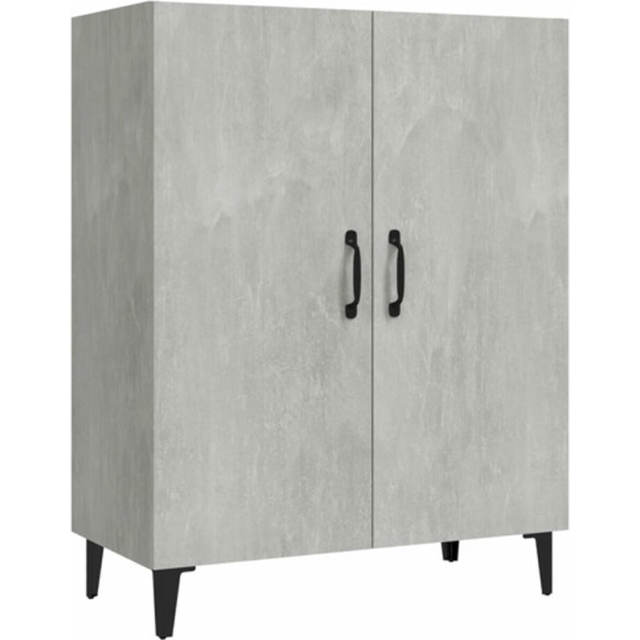 vidaXL - Dressoir - 70x34x90 - cm - bewerkt - hout - betongrijs afbeelding 1