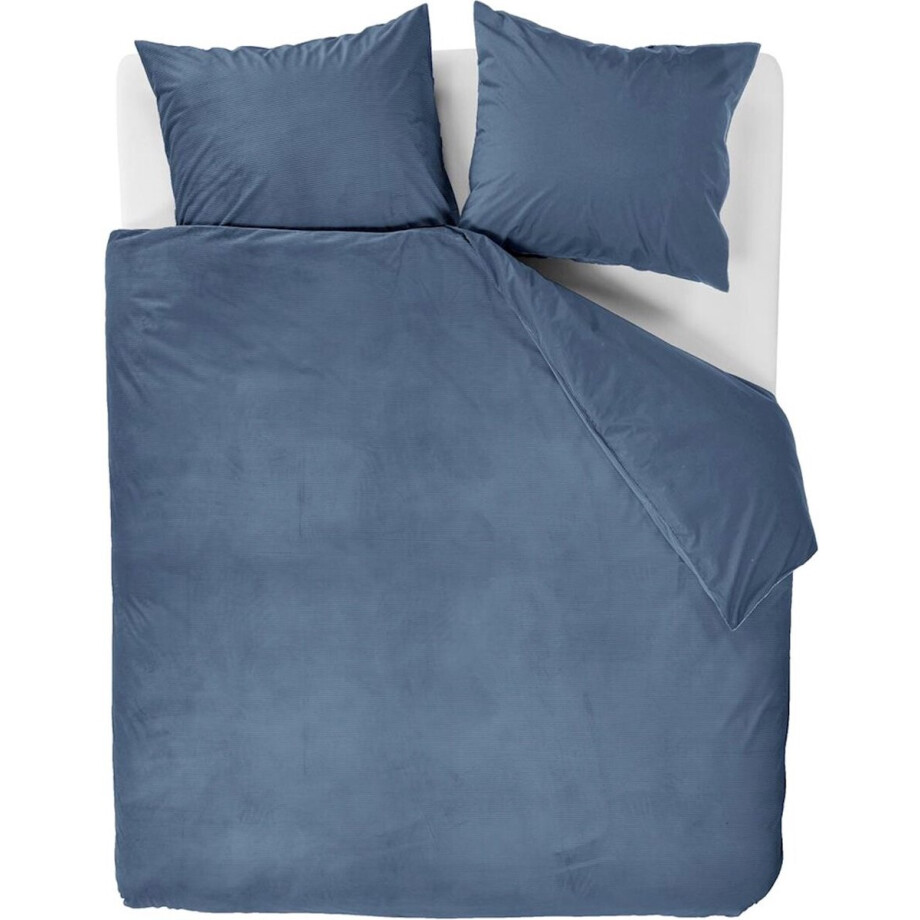 At Home by BeddingHouse Cosy Corduroy dekbedovertrek - Tweepersoons - 200x200/220 - Blauw afbeelding 1