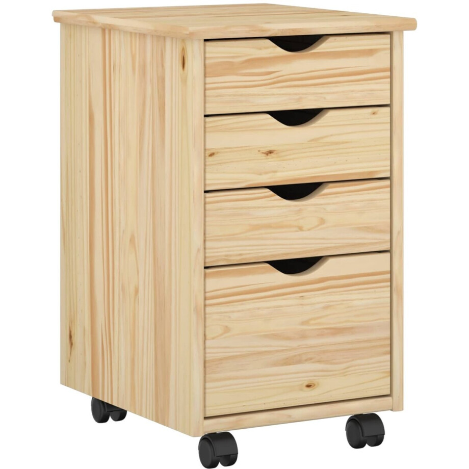 vidaXL - Rollende - kast - met - wiel - Bruin - 34 - x - 39 - x - 56 - cm - Massief - grenenhout vidaXL - Rollende - kast - met - wiel - Bruin - 34 - x - 39 - x - 56 - cm - Massief - grenenhout afbeelding 1