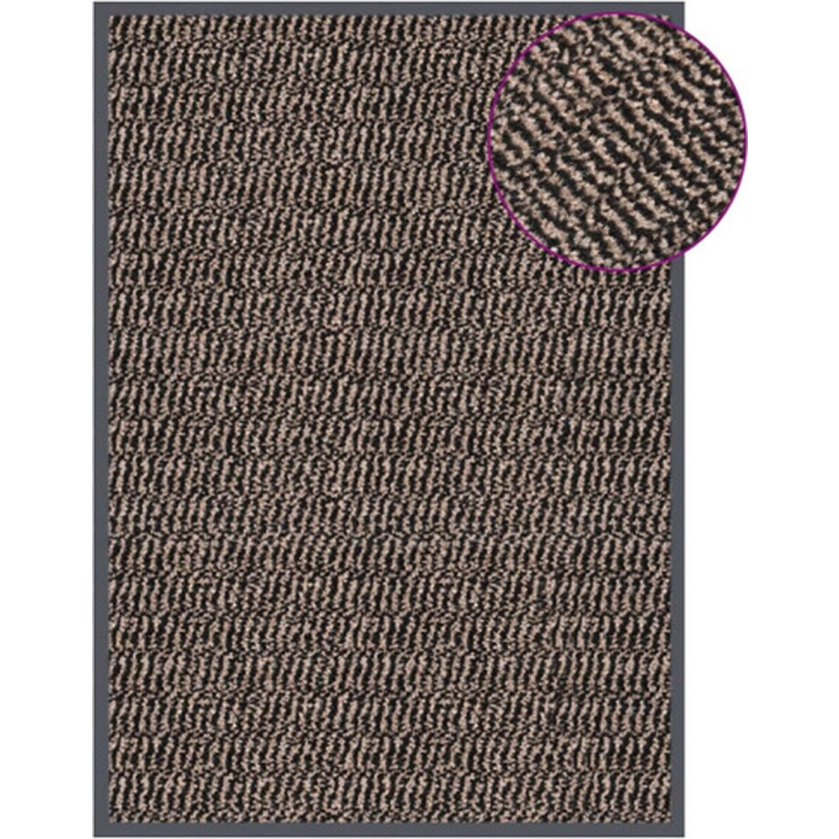 vidaXL - Deurmat - getuft - 40x60 - cm - donkerbruin afbeelding 1