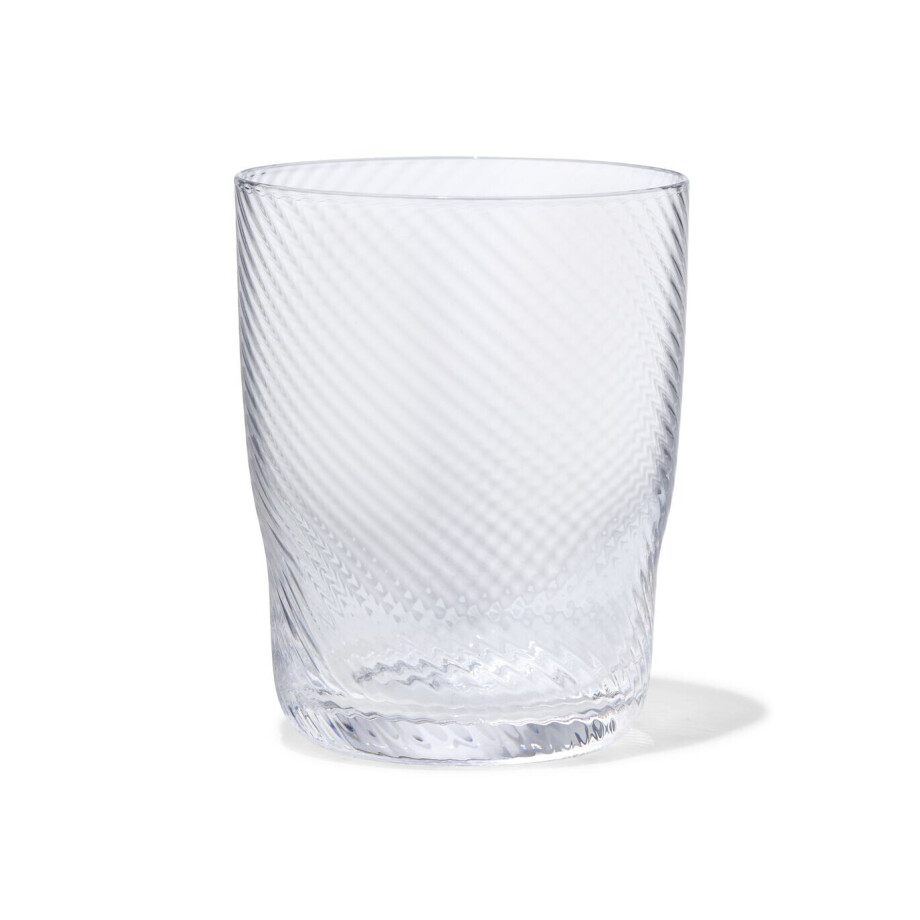 HEMA HEMA Waterglas Bergen Glas Twist Reliëf (transparant) afbeelding 1