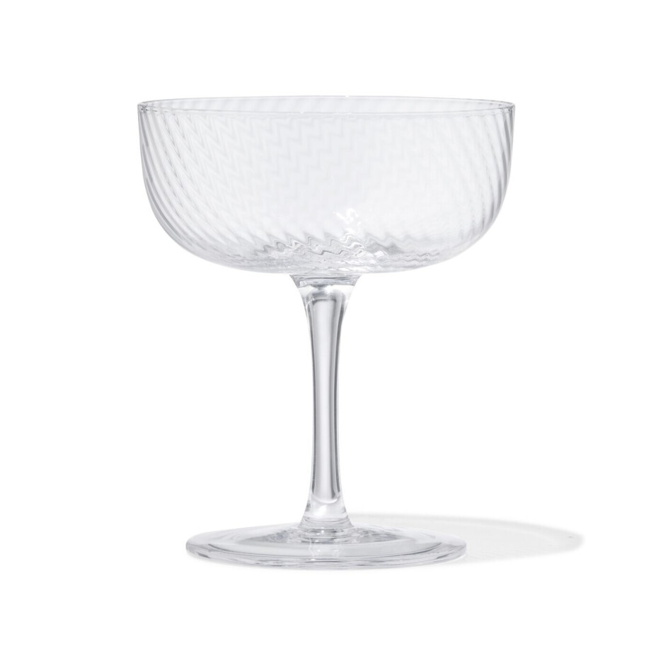 HEMA HEMA Coupe Bergen Glas Twist Reliëf (transparant) HEMA HEMA Coupe Bergen Glas Twist Reliëf (transparant) afbeelding 1