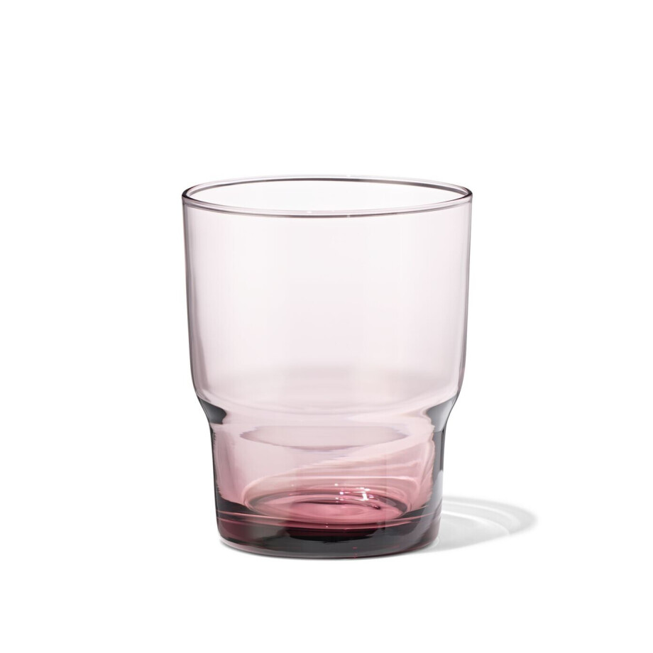 HEMA HEMA Waterglas 300ml Glas Bordeauxrood (roze) HEMA HEMA Waterglas 300ml Glas Bordeauxrood (roze) afbeelding 1