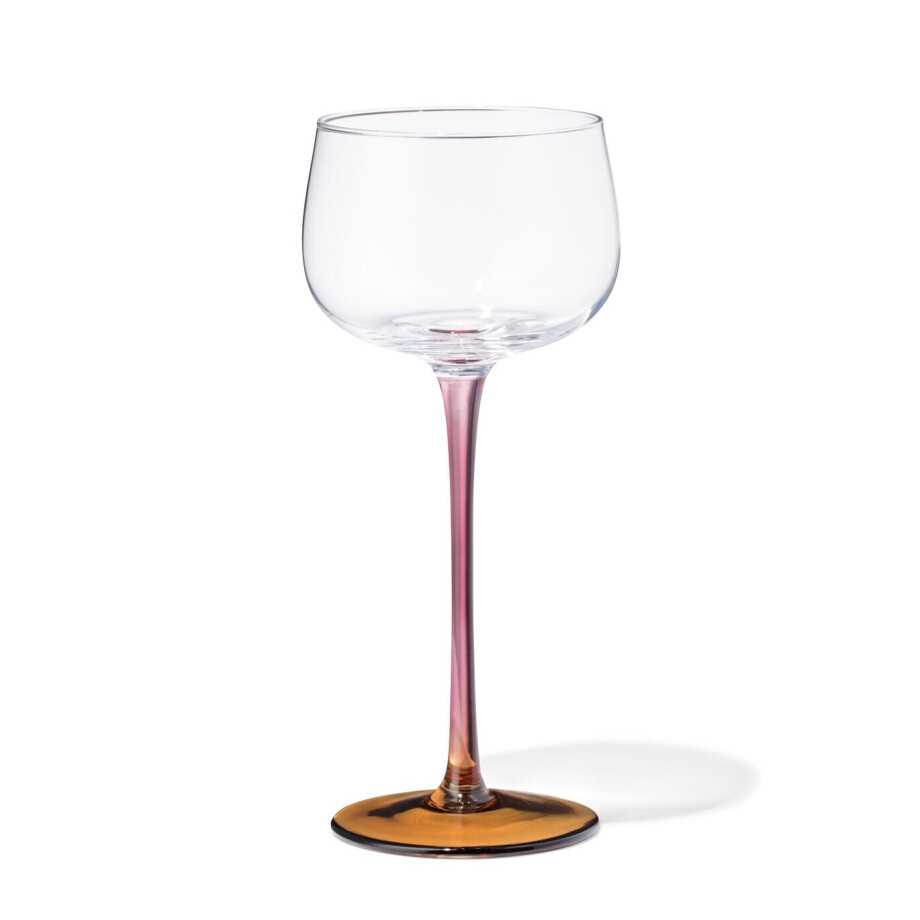 HEMA HEMA Wijnglas 230ml Glas Bordeauxrood Met Geel (multi) afbeelding 1