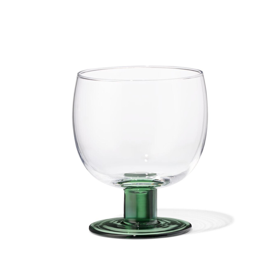 HEMA HEMA Wijnglas 290ml Glas Gekleurde Voet (groen) HEMA HEMA Wijnglas 290ml Glas Gekleurde Voet (groen) afbeelding 1