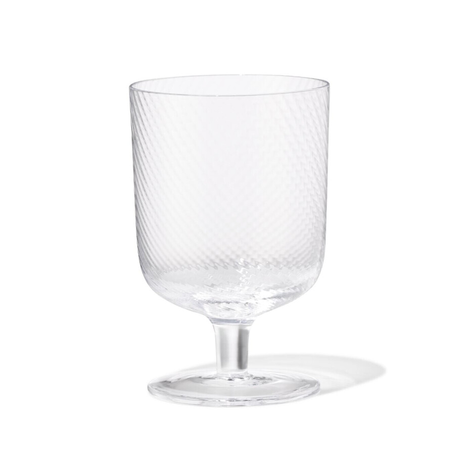 HEMA HEMA Wijnglas 250ml Bergen Glas Twist Reliëf (transparant) afbeelding 1