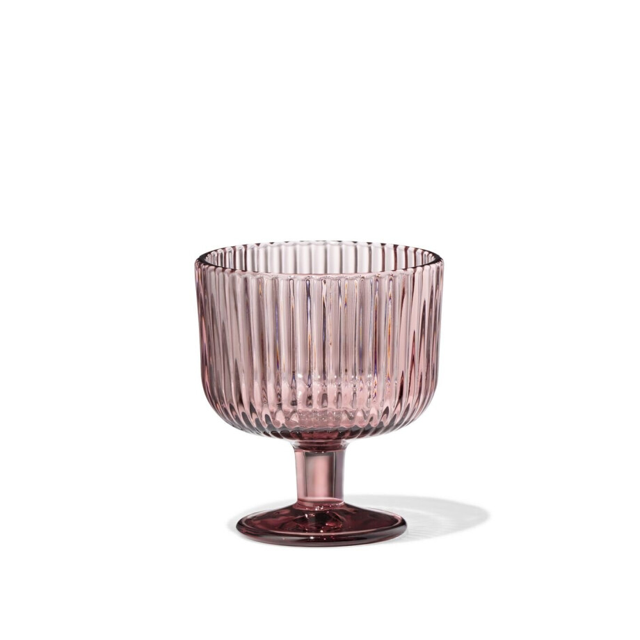 HEMA HEMA Borrelglas 70ml Bergen Glas Streep Reliëf Bordeauxrood (bordeauxrood) afbeelding 1