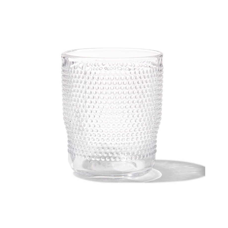 HEMA HEMA Waterglas Bergen Bolletjes Reliëf 270ml (transparant) HEMA HEMA Waterglas Bergen Bolletjes Reliëf 270ml (transparant) afbeelding 1
