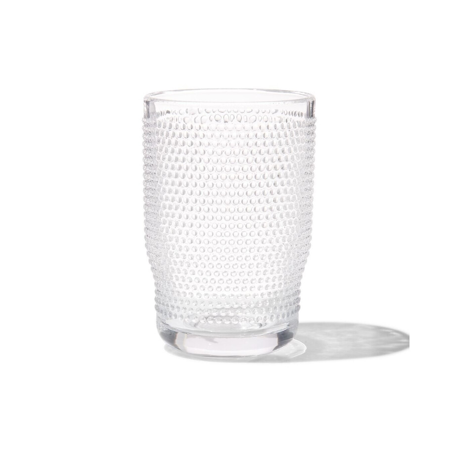HEMA HEMA Longdrink Glas Bergen Bolletjes Reliëf 340ml (transparant) afbeelding 1