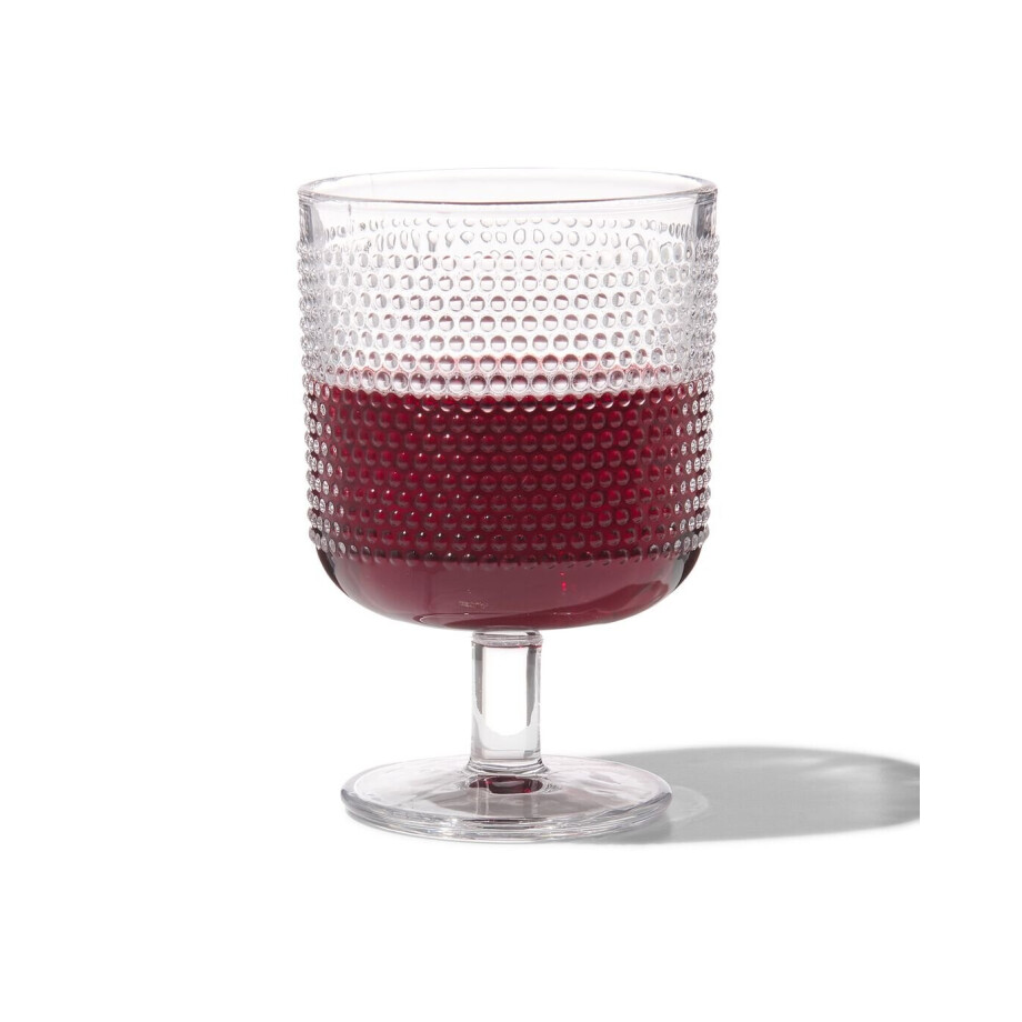 HEMA HEMA Wijnglas Bergen Bolletjes Reliëf 250ml (transparant) afbeelding 1