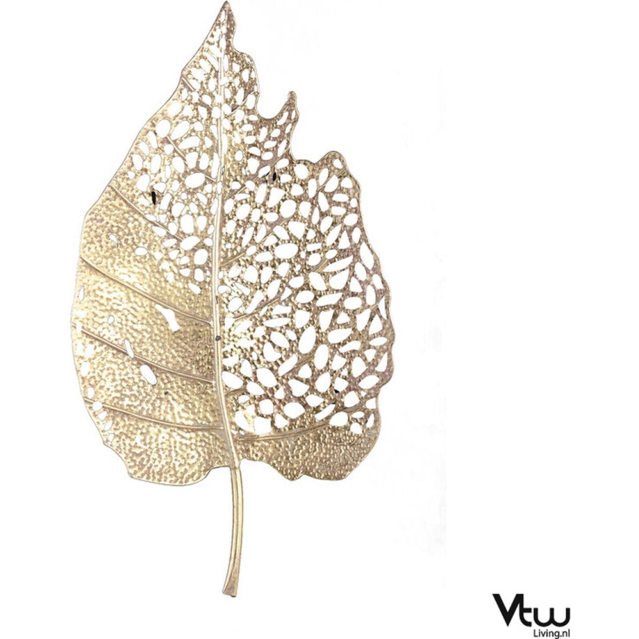 Schaal Goud in vorm van Herfstblad - Gouden Schaal - Metaal - Goud - 86 x 48 x 6 cm Schaal Goud in vorm van Herfstblad - Gouden Schaal - Metaal - Goud - 86 x 48 x 6 cm afbeelding 1