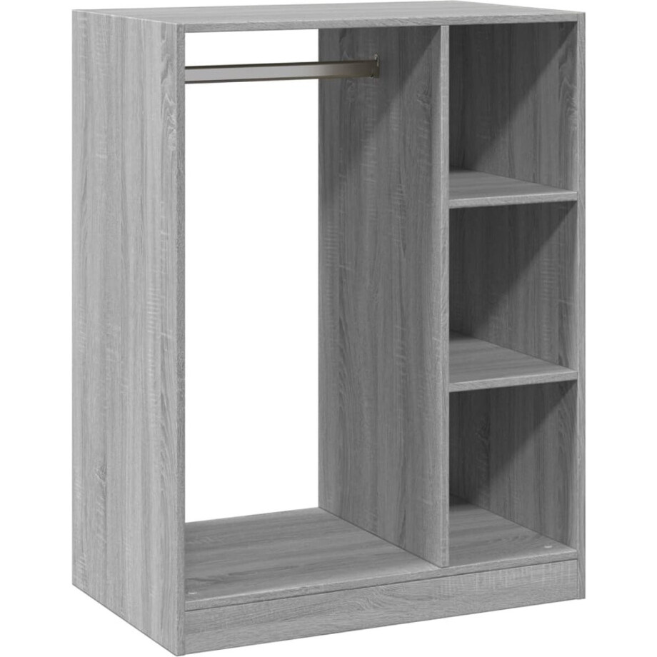 vidaXL - Kledingkast - 77x48x102 - cm - bewerkt - hout - grijs - sonoma - eikenkleurig afbeelding 1