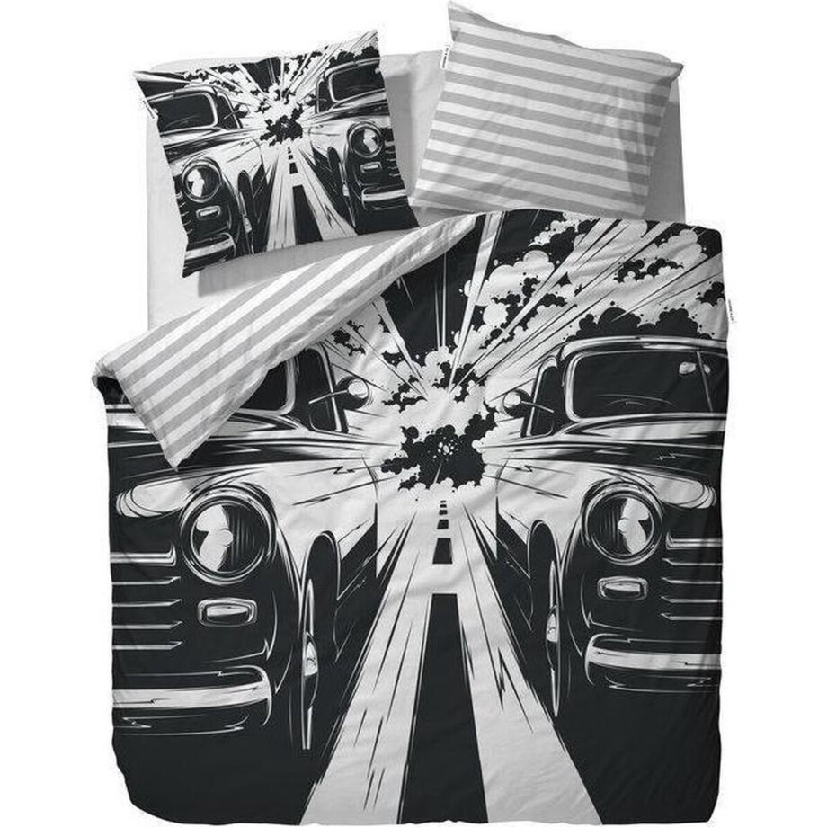 Covers & Co Race Dekbedovertrek - Lits-jumeaux - 240x200/220 cm - Black/White Covers & Co Race Dekbedovertrek - Lits-jumeaux - 240x200/220 cm - Black/White afbeelding 1