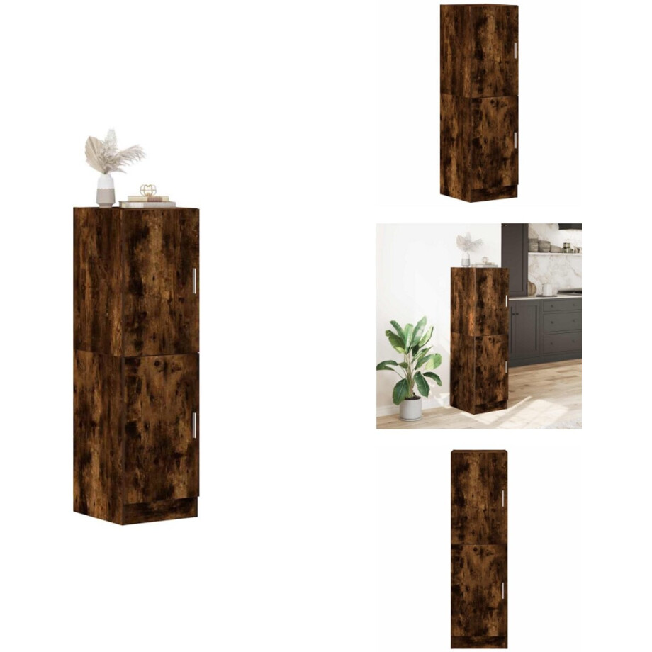 vidaXL Keukenkast - Keukenkasten - Kast - Keukenkast - Keukenkast 38x41,5x131,5 cm bewerkt hout gerookt eikenkleurig afbeelding 1