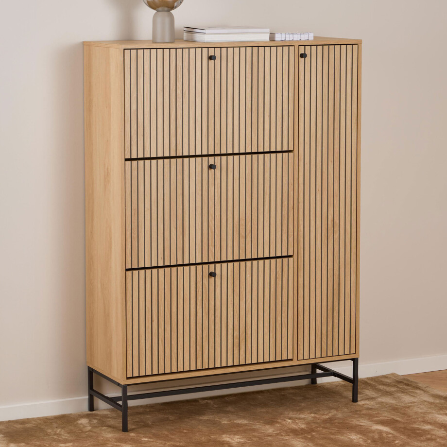 Bendt Schoenenkast 'Davon' Eikenlook, 140 x 99cm afbeelding 1