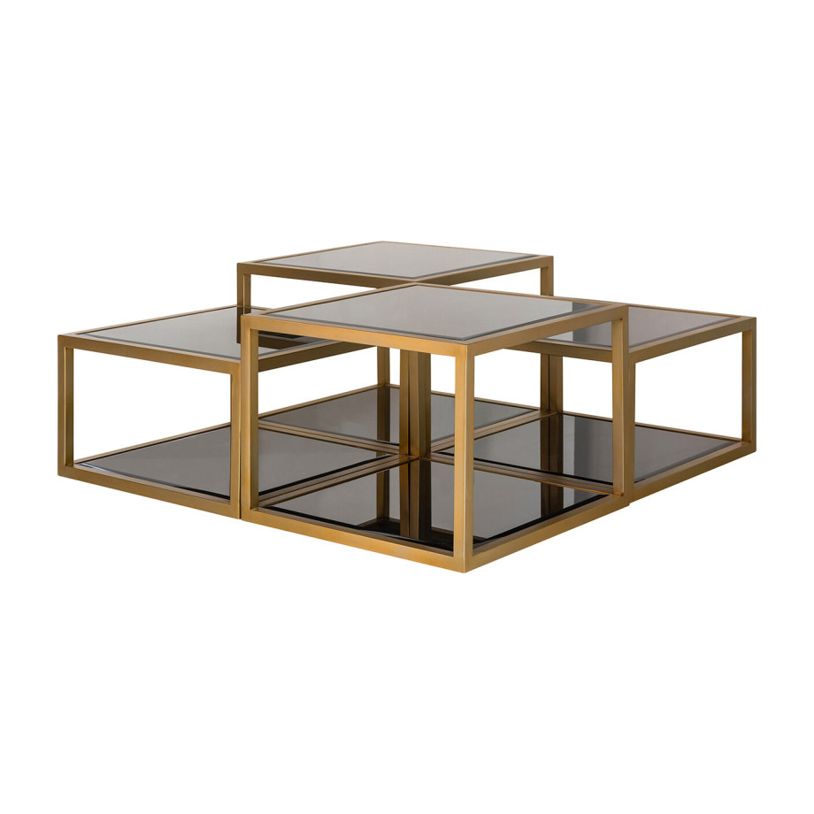 Richmond Salontafel 'Loua' Set van 4 stuks, kleur Brushed Gold afbeelding 1