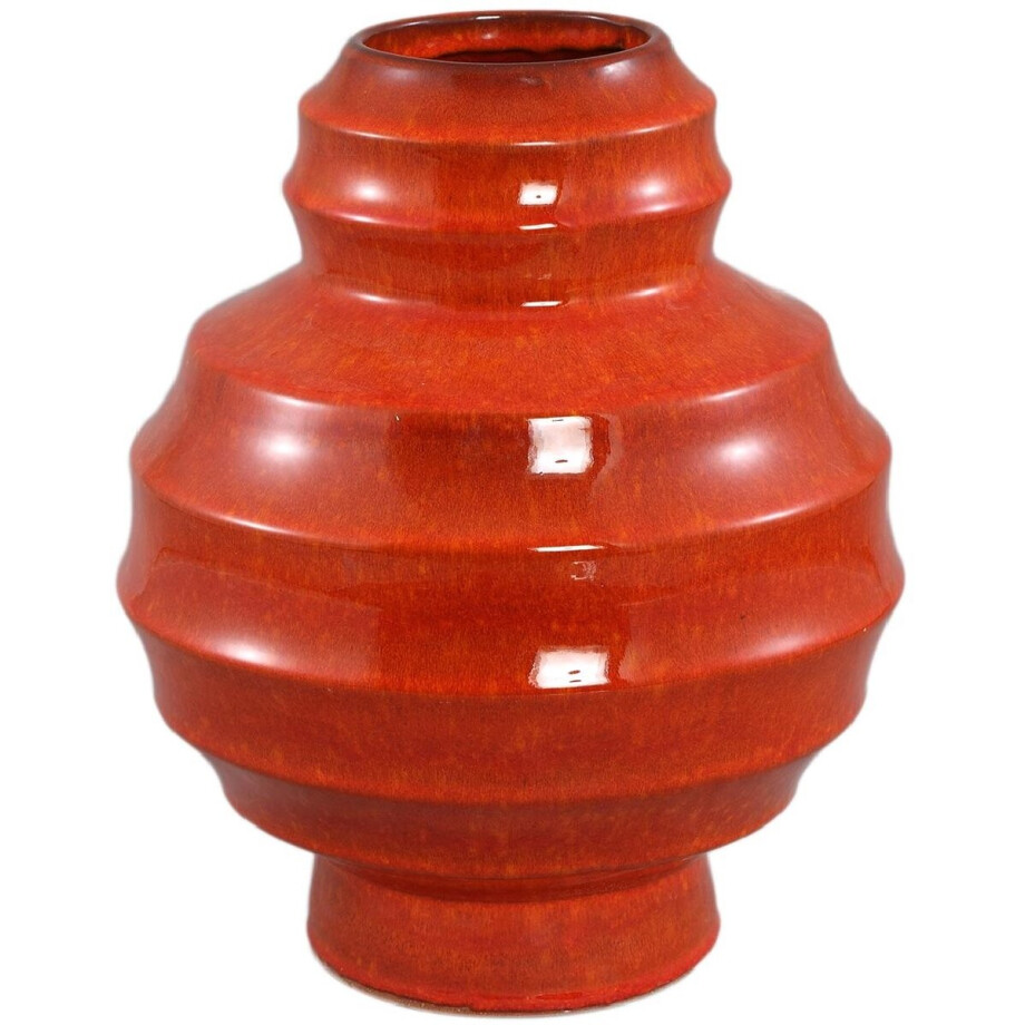 PTMD - Vaas Portian - Oranje - 29x29x35.5cm PTMD - Vaas Portian - Oranje - 29x29x35.5cm afbeelding 1