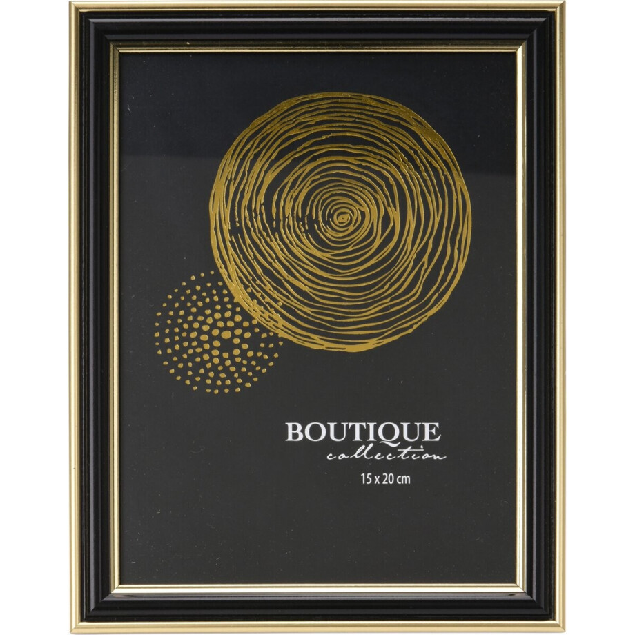 H&S Collection Fotolijstje voor een foto van 15 x 20 cm - zwart/goud - luxe uitstraling afbeelding 1