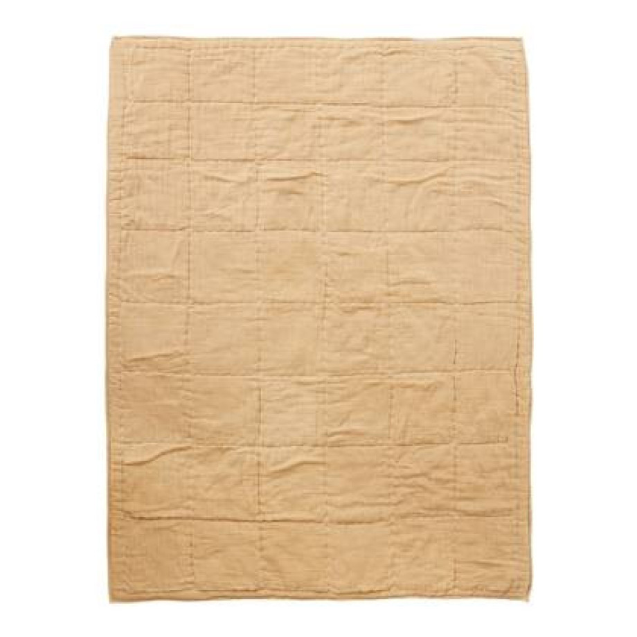 HKliving Quilted Plaid 170 x 130 cm - Sand afbeelding 1
