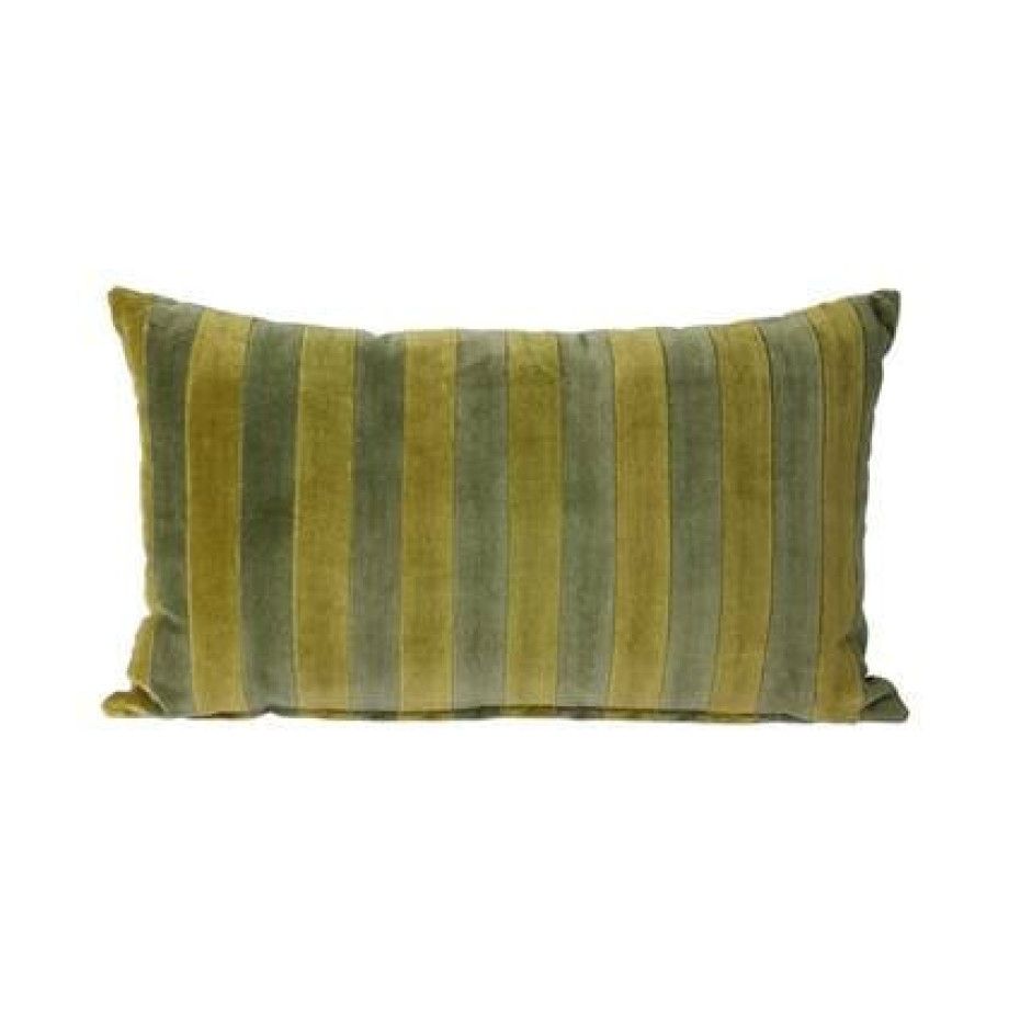 HKliving Striped Velvet Sierkussen 30 x 50 cm - Camo afbeelding 1