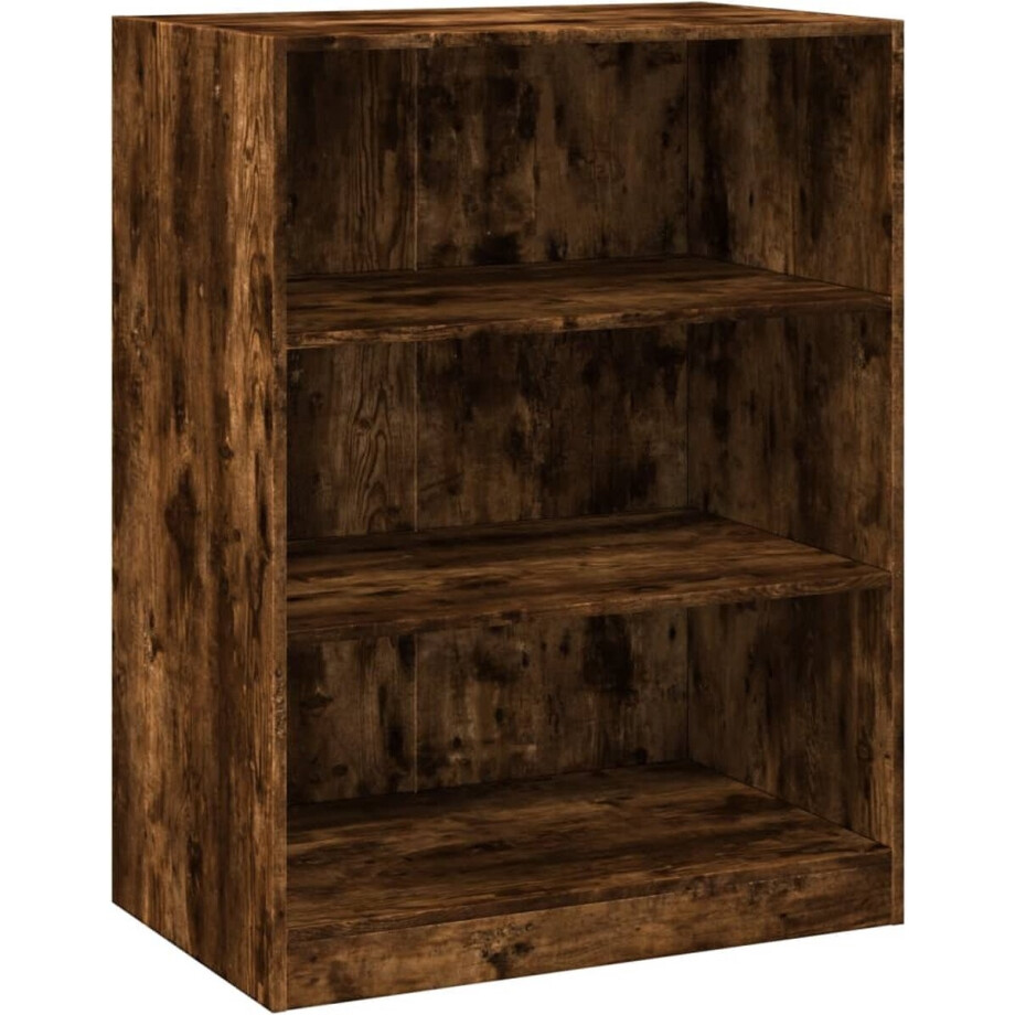 vidaXL - Kledingkast - 77x48x102 - cm - bewerkt - hout - gerookt - eikenkleurig afbeelding 1