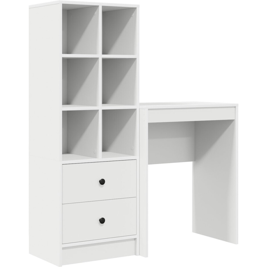 vidaXL - Bureau - Wit - 105,5 - x - 34 - x - 127 - cm - 2 - st afbeelding 1