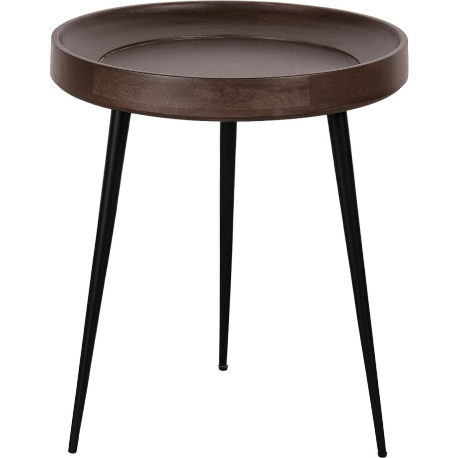 Lewis & Loft Bijzettafel Luus - FSC® Mangohout - Rond ø46 cm - Walnoot bruin afbeelding 1