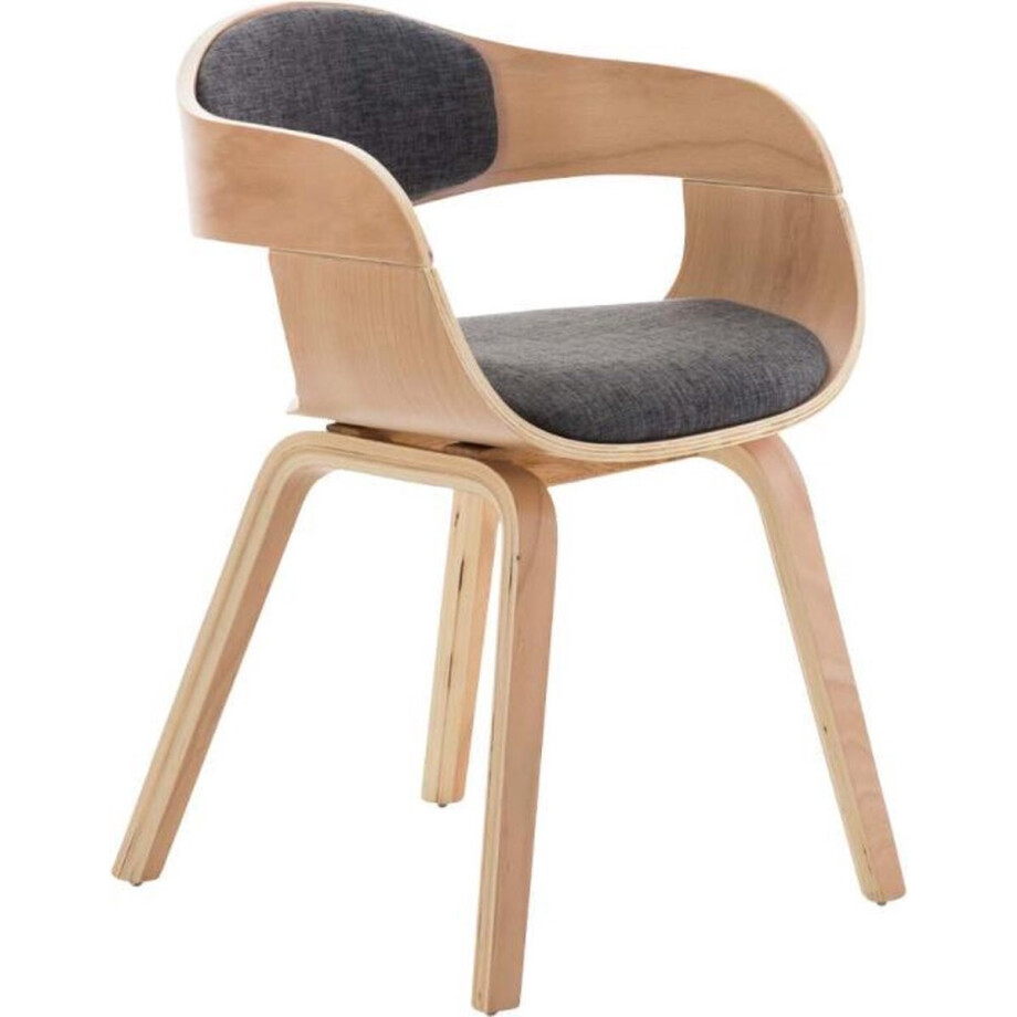 Stoel - Eetkamerstoel - Woonkamer - Hout - Lichtgrijs/lichtbruin - 46x49x73 cm Stoel - Eetkamerstoel - Woonkamer - Hout - Lichtgrijs/lichtbruin - 46x49x73 cm afbeelding 1