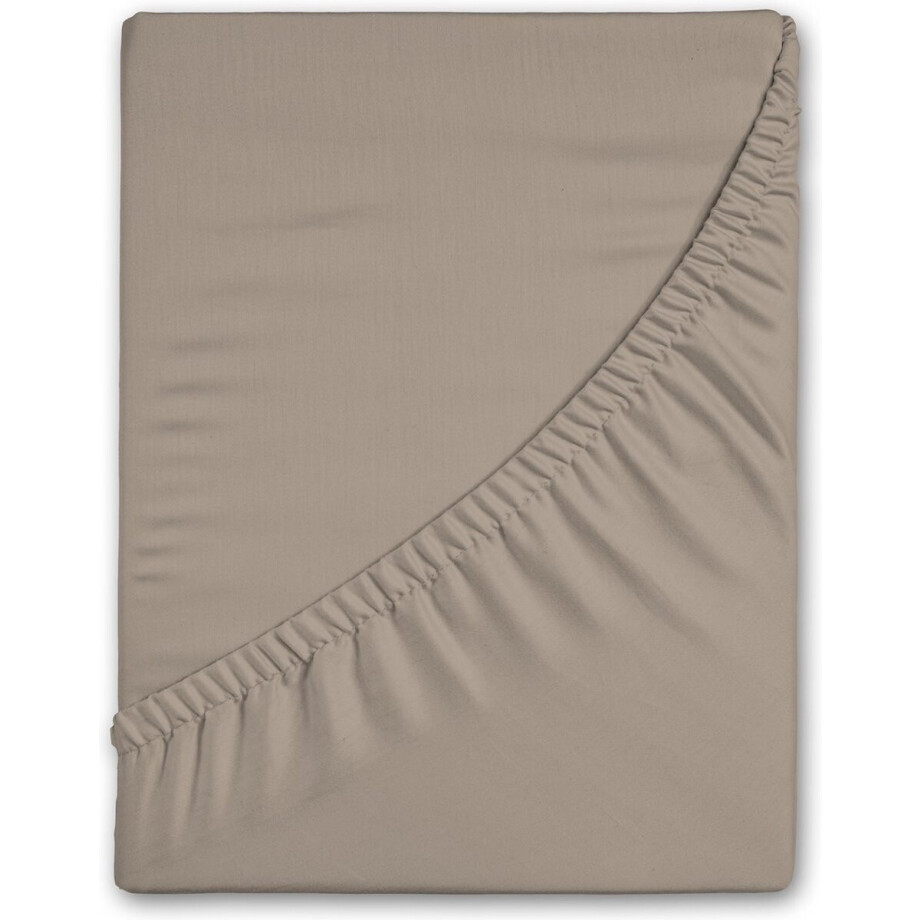 Flanellen Hoeslaken 180x220 cm - Zandkleur - 2 Persoons - Zacht en Warm - 100% Katoen afbeelding 1