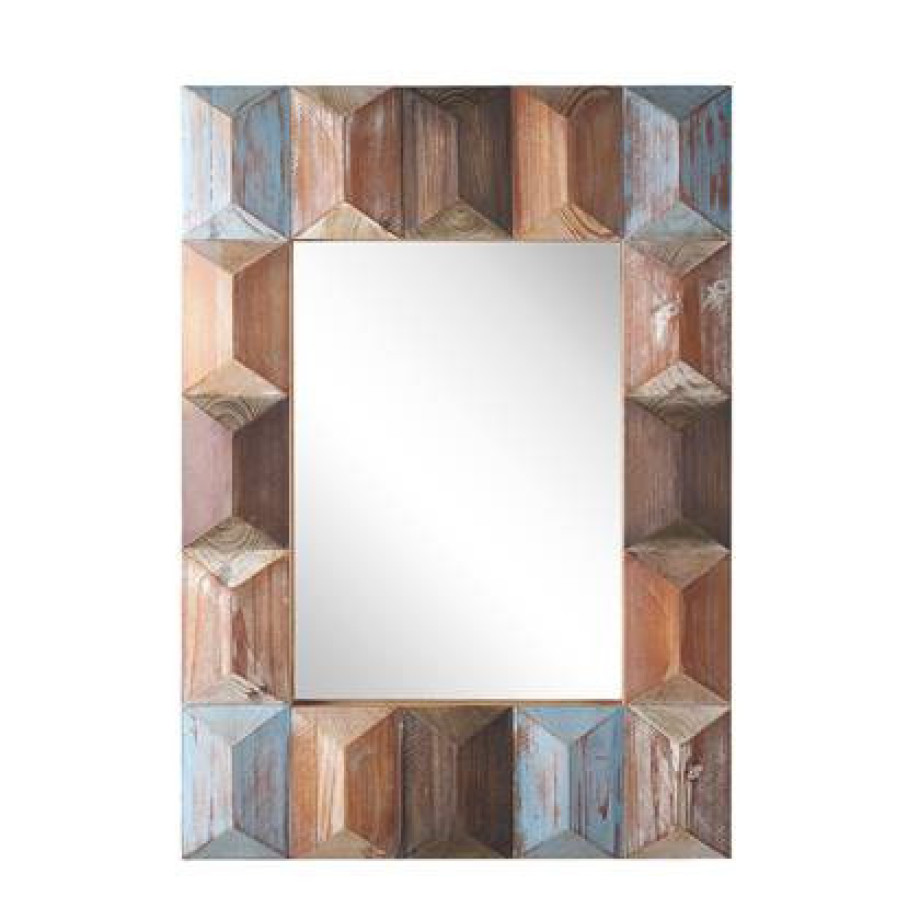 Beliani - HIZOTE - Wandspiegel - Donkere houtkleur - Dennenhout afbeelding 1