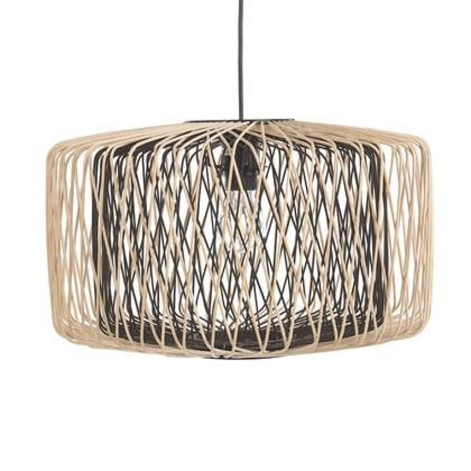 Beliani - JAVARI - Hanglamp - Lichte houtkleur - Bamboehout afbeelding 1