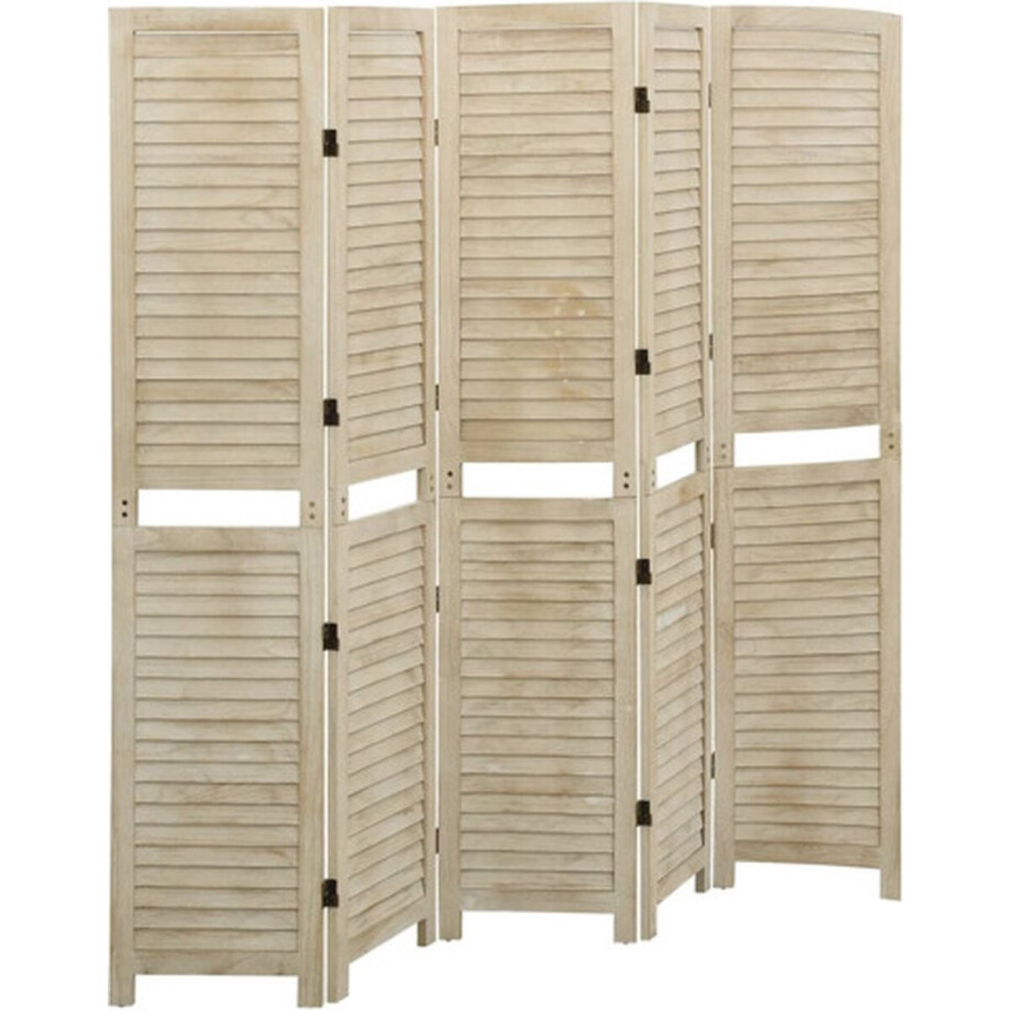 vidaXL - Kamerscherm - met - 5 - panelen - 175x165 - cm - massief - paulowniahout afbeelding 1