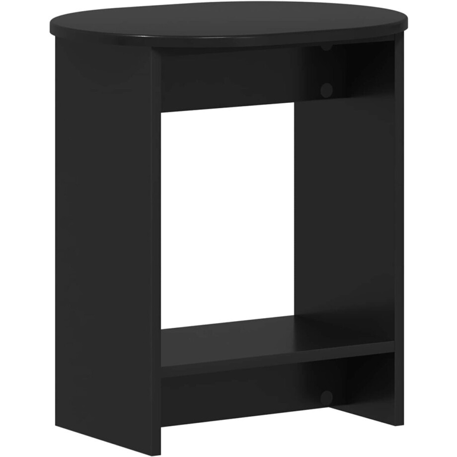 vidaXL - Bijzettafel - Zwart - 50 - x - 39,5 - x - 55 - cm - Bewerkt - hout afbeelding 1