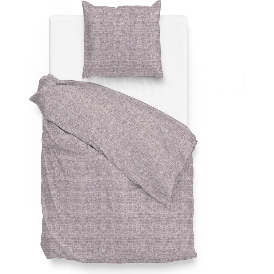 Zohome Lino Dekbedovertrek - Eenpersoons - Katoen - 140x200-220cm - Paars afbeelding 1