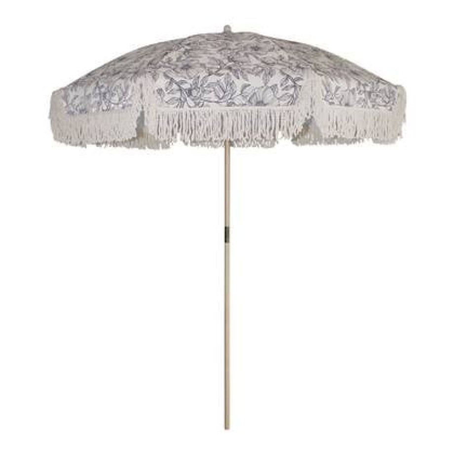 by fonQ basic Tassel Parasol Ã 200 cm - Blue Fleurs afbeelding 1