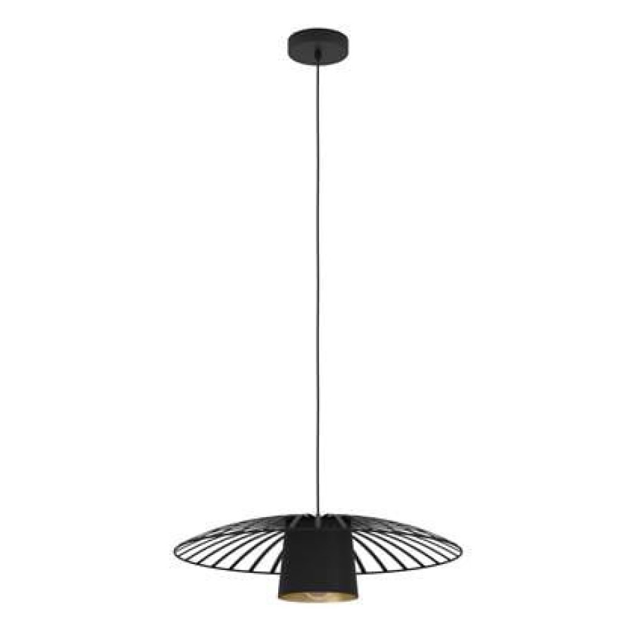 EGLO Felixkirk Hanglamp - E27 - Ã 57 cm - Zwart|Goud - Staal afbeelding 1