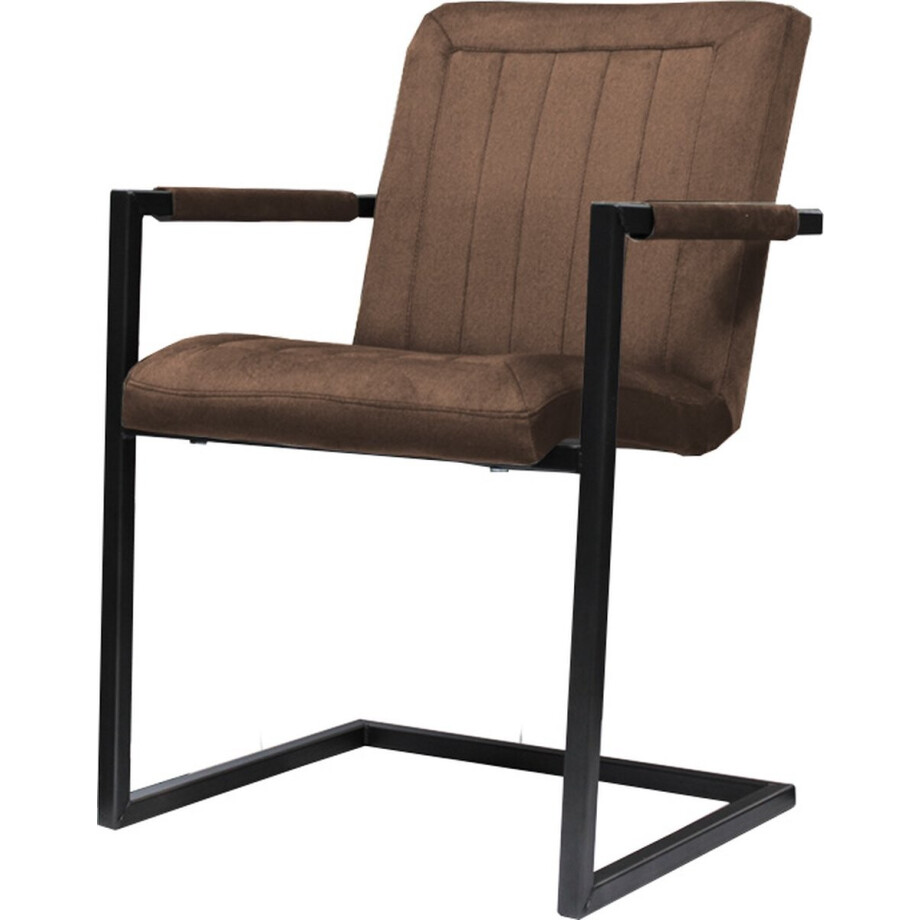 Eetkamerstoel - Lara met leuning - stof Element grijsbruin 05 afbeelding 1