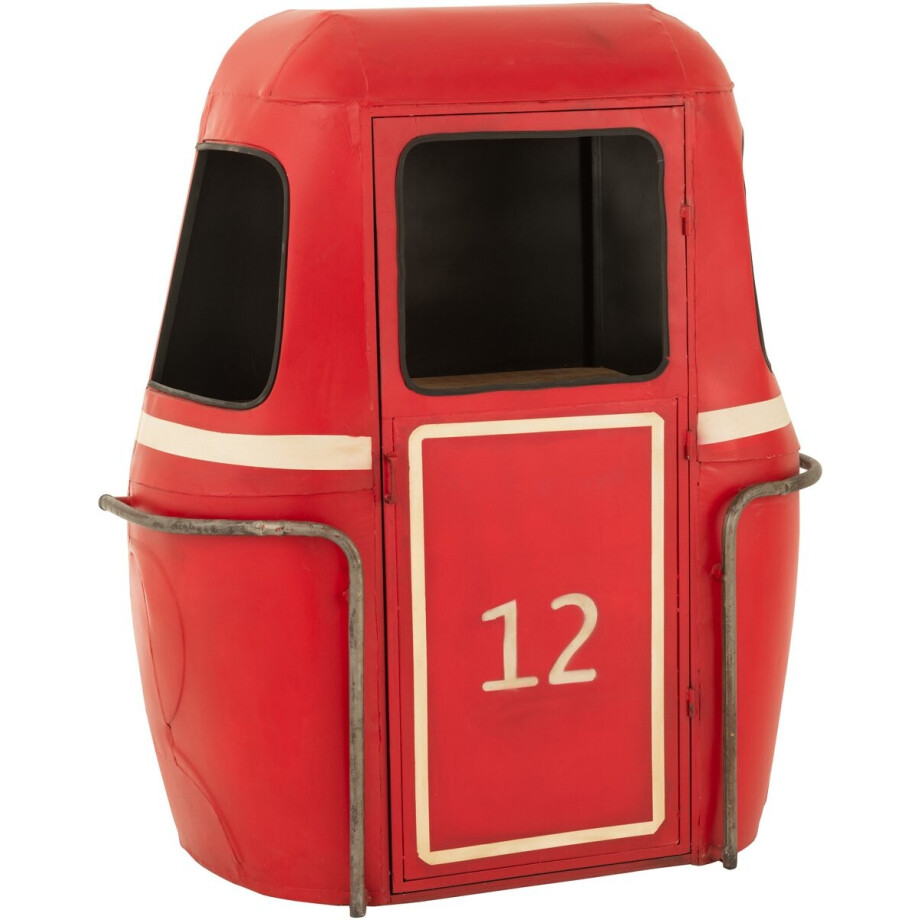 J-Line barkast Kabelwagen - ijzer/hout - rood/wit afbeelding 1