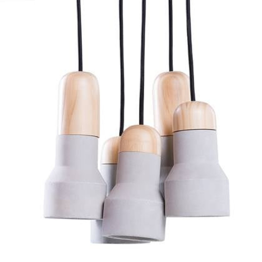 Beliani - APURE - Hanglamp 5 lampen - Grijs - Beton afbeelding 1