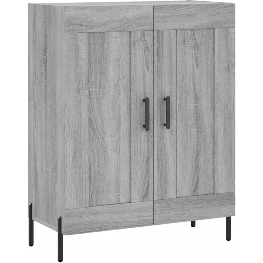 vidaXL - Dressoir - 69,5x34x90 - cm - bewerkt - hout - grijs - sonoma - eikenkleurig afbeelding 1