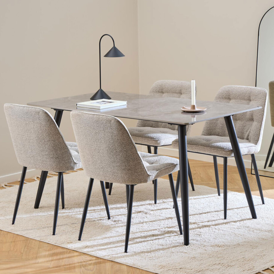 Bendt Eettafel 'Ib' Keramiek, 140 x 80cm, kleur Grijs afbeelding 1