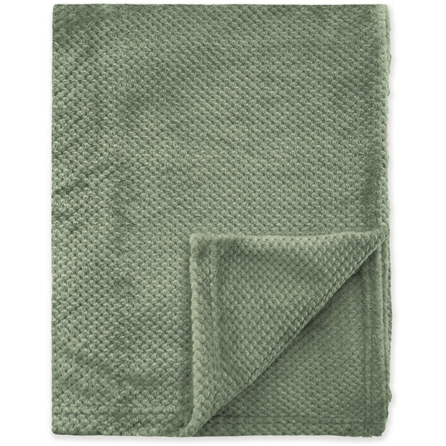 Byrklund Plaid Bubble Cuddle - 130x160 - 100% Polyester - Olijfgroen afbeelding 1