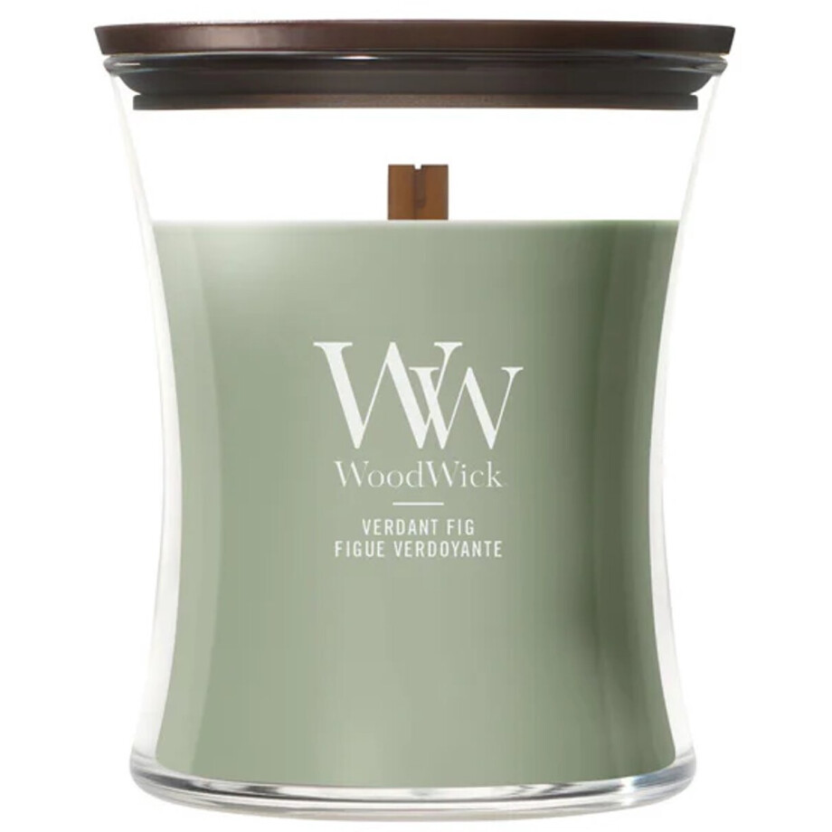 WoodWick Hourglass - Verdant Fig - Medium Geurkaars - 60 branduren afbeelding 1