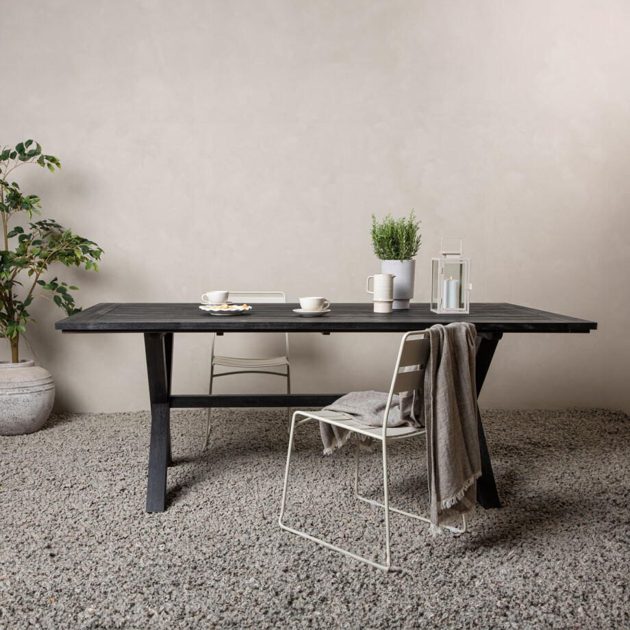 Nohr Tuintafel 'Enrico' Acaciahout, 200 x 100cm, kleur Zwart afbeelding 1