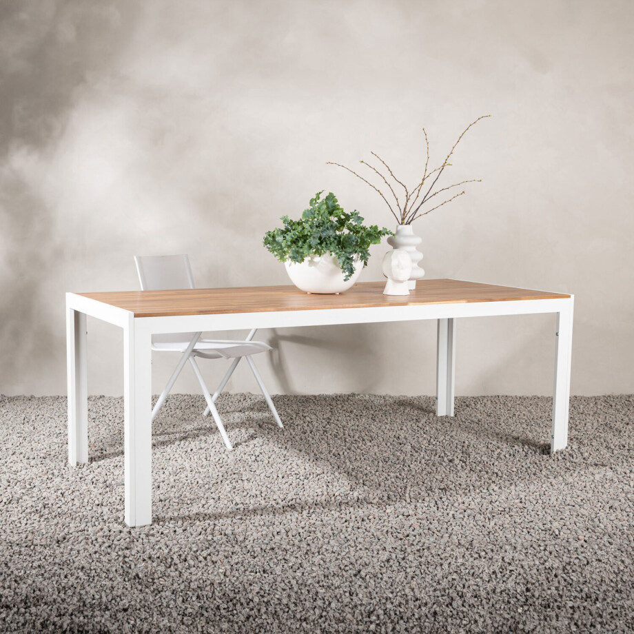 Nohr Tuintafel 'Catheryne' Acaciahout, 200 x 100cm, kleur Wit afbeelding 1