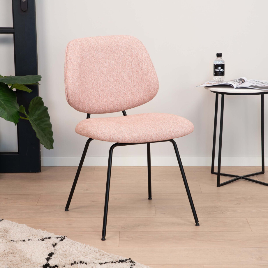Eleonora Eetkamerstoel 'Lynn' kleur Roze Fletcher afbeelding 1