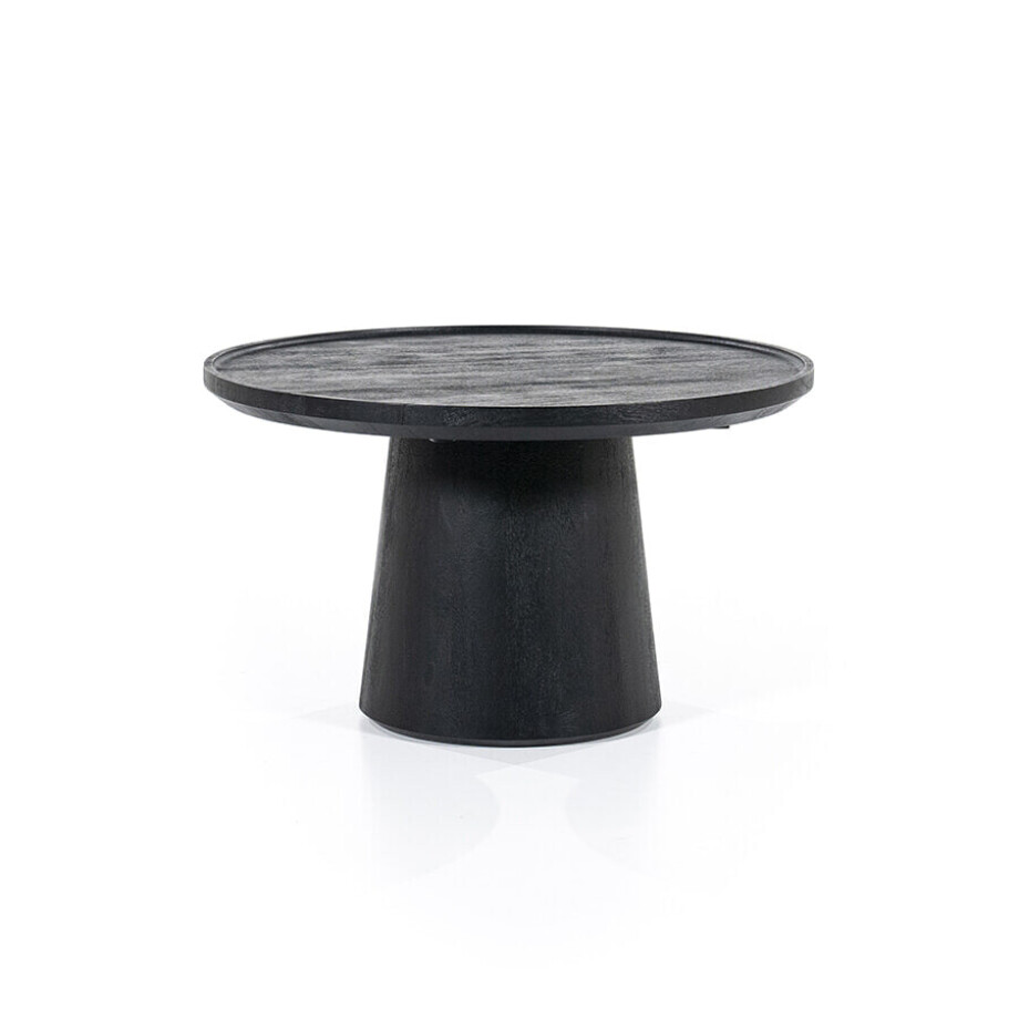 Eleonora Ronde Salontafel 'Ron' Mangohout, kleur Zwart, 66cm Eleonora Ronde Salontafel 'Ron' Mangohout, kleur Zwart, 66cm afbeelding 1