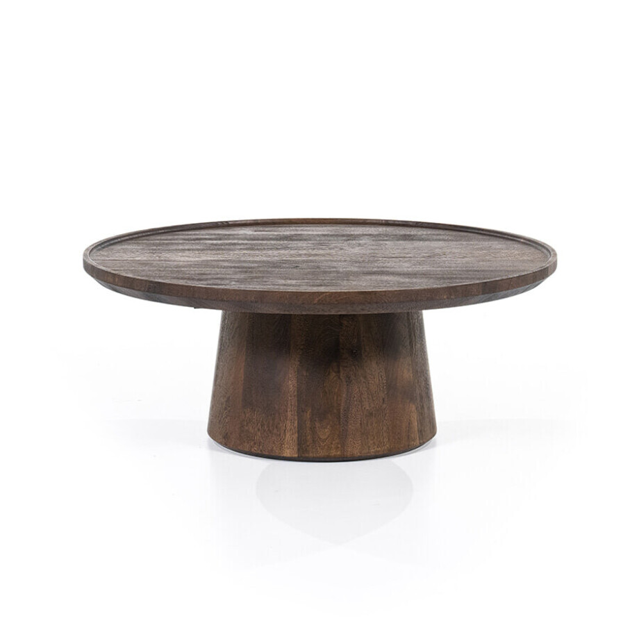 Eleonora Ronde Salontafel 'Ron' Mangohout, kleur Bruin, 80cm Eleonora Ronde Salontafel 'Ron' Mangohout, kleur Bruin, 80cm afbeelding 1
